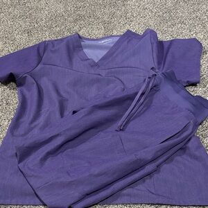 Mandala XL top/L bottoms Purple Scrub Set